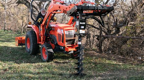 kubota mini excavator post hole auger|kubota post hole digger attachment.